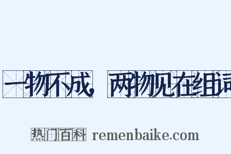 一物不成，两物见在组词是什么意思的图片